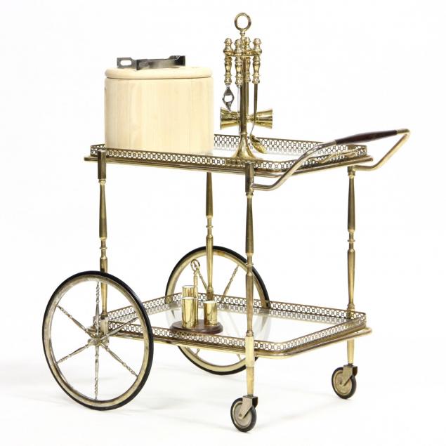 italian-mid-century-bar-cart-and-accessories