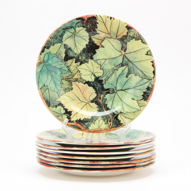 gien-china-set-of-eight-feuillage-plates