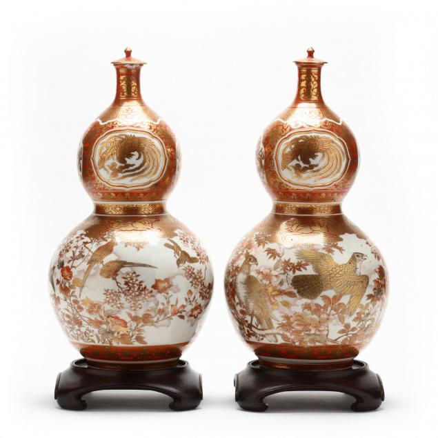 pair-of-japanese-kutani-double-gourd-jars-with-lids