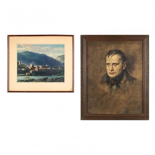 two-framed-prints-napoleon-and-a-landscape