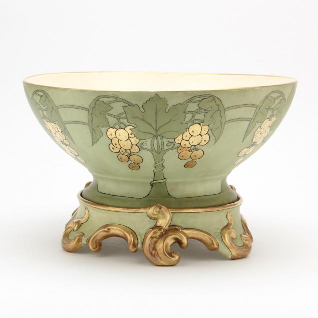 limoges-arts-and-crafts-painted-punch-bowl