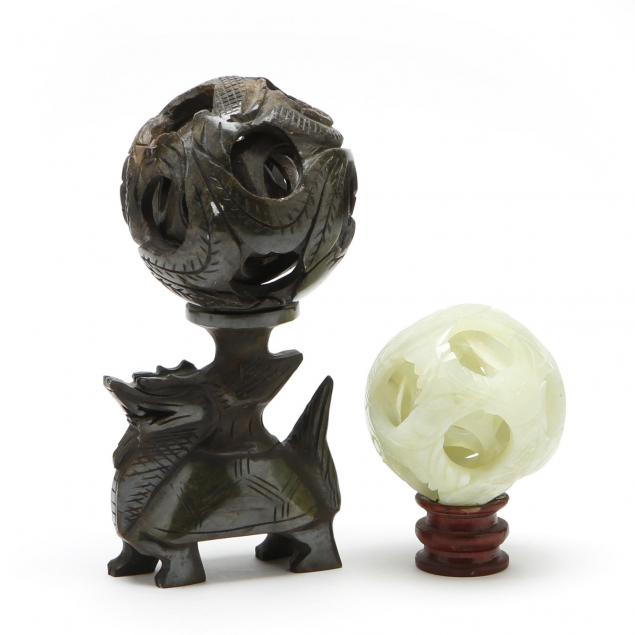 two-chinese-carved-stone-puzzle-balls