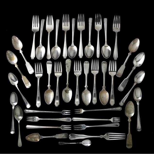 assorted-silverplate-and-silver-grouping