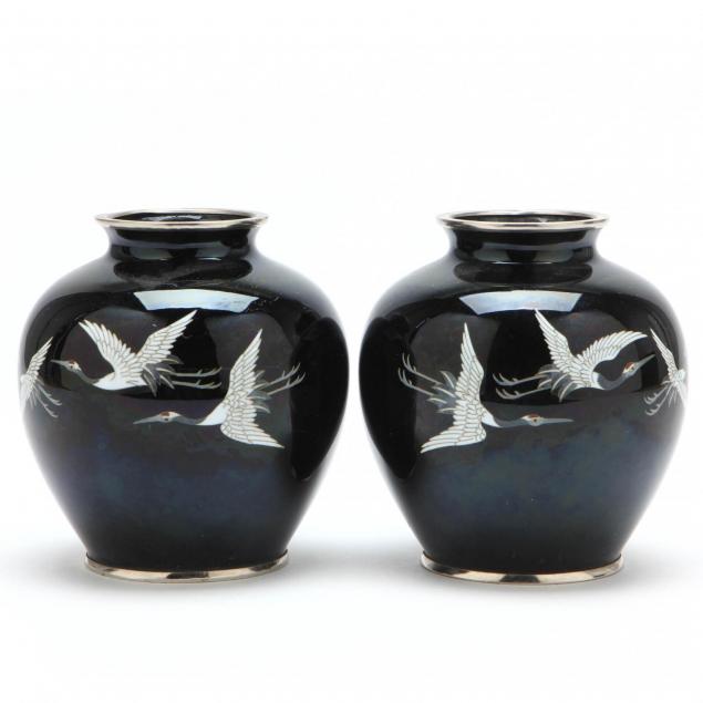 a-pair-of-japanese-sato-cloisonne-vases-with-cranes