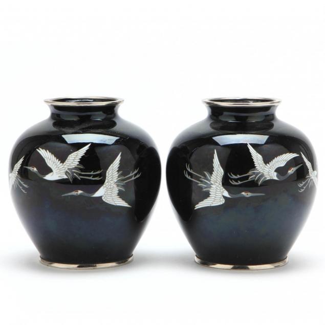 a-pair-of-japanese-sato-cloisonne-vases-with-cranes