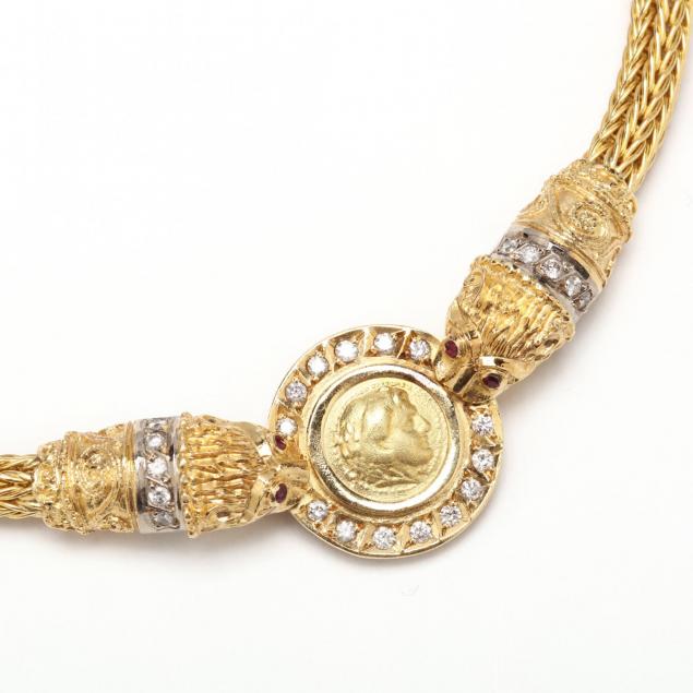 18kt-coin-and-gem-set-necklace