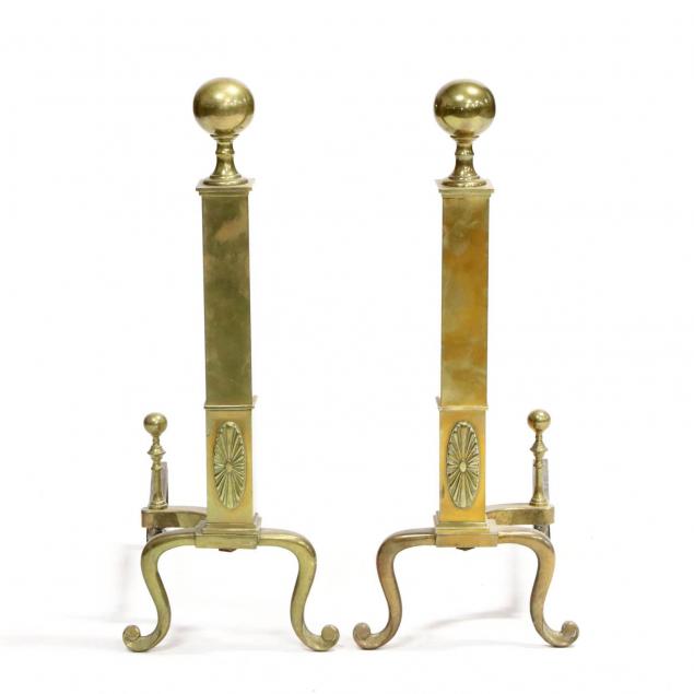 pair-of-classical-style-brass-andirons