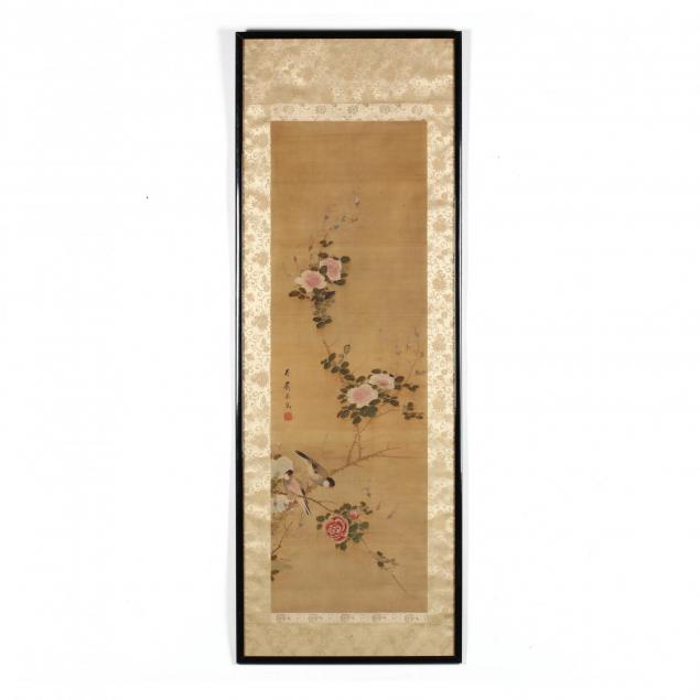 asian-silk-painting-of-birds-and-roses