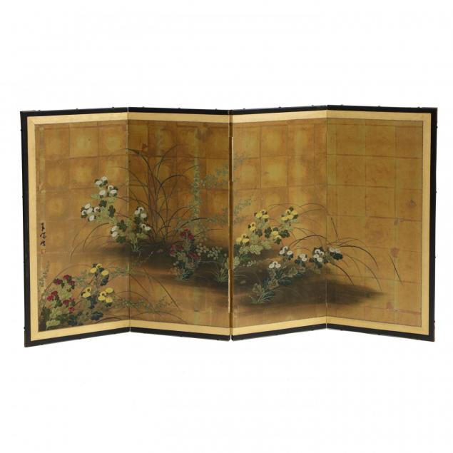 japanese-four-panel-folding-screen-with-autumn-flowers-and-grasses