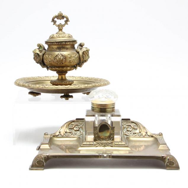 two-vintage-ornate-inkwells