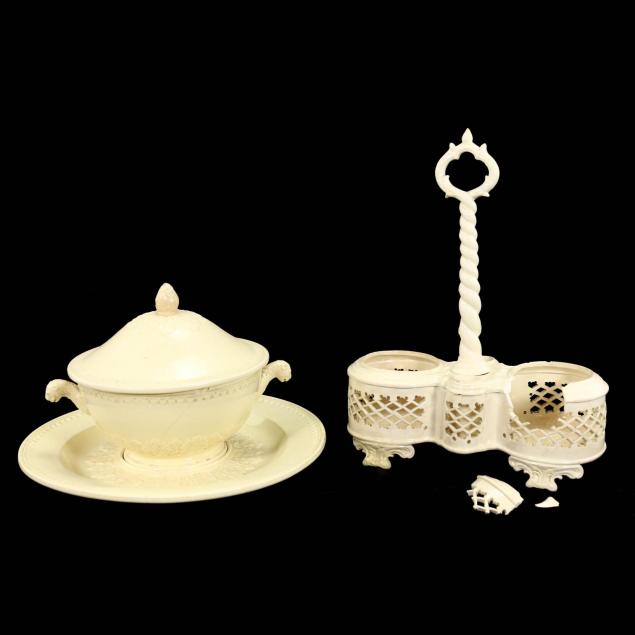 unusual-antique-creamware-serving-accessories