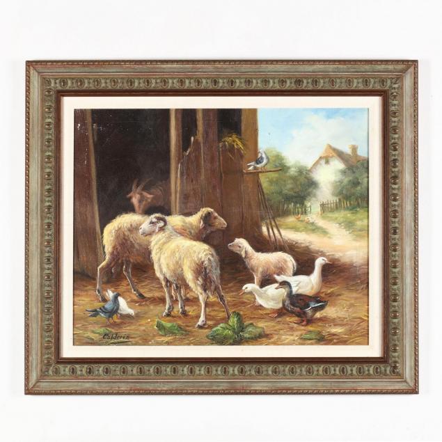 barnyard-with-rams-ducks-and-pigeons