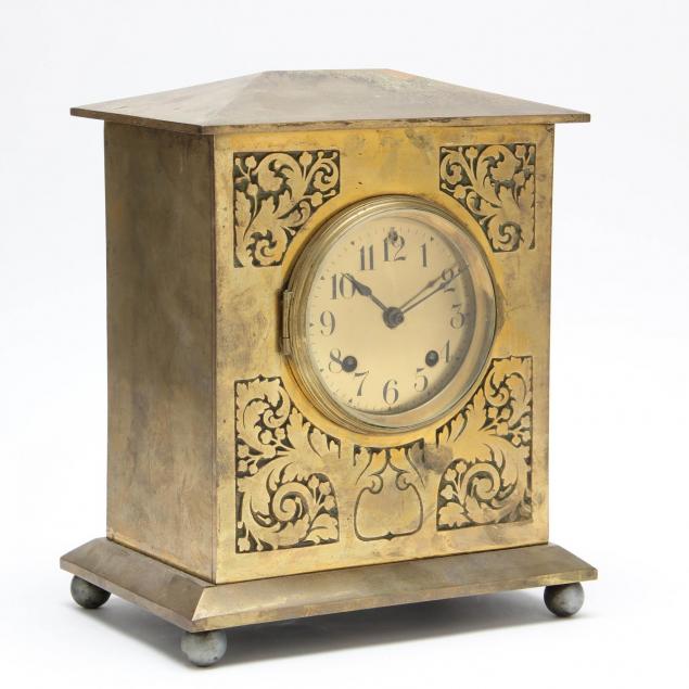 ansonia-arts-and-crafts-brass-bracket-clock