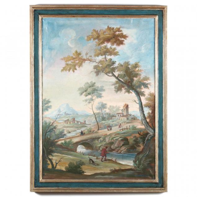 italian-landscape-painting-with-fisherman-and-village