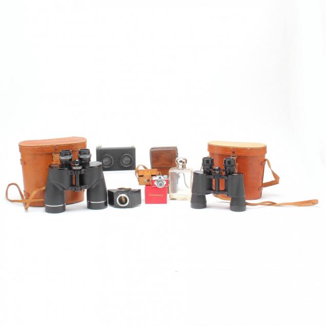 group-of-leather-cased-items