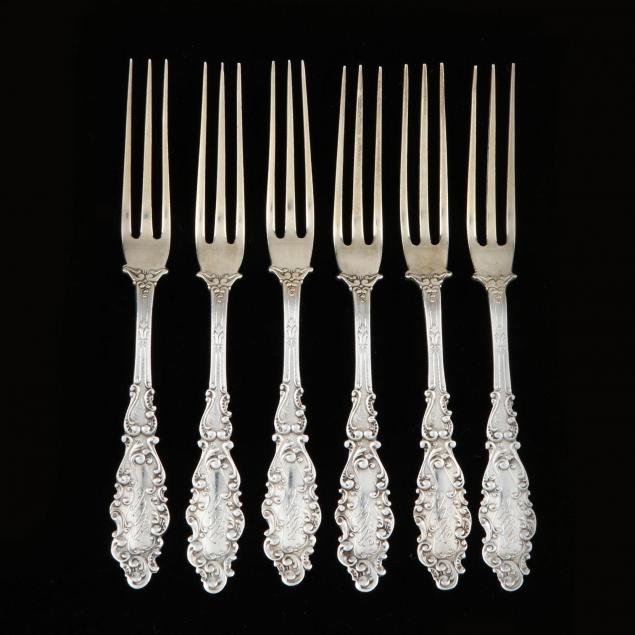 a-set-of-six-gorham-luxembourg-sterling-silver-strawberry-forks