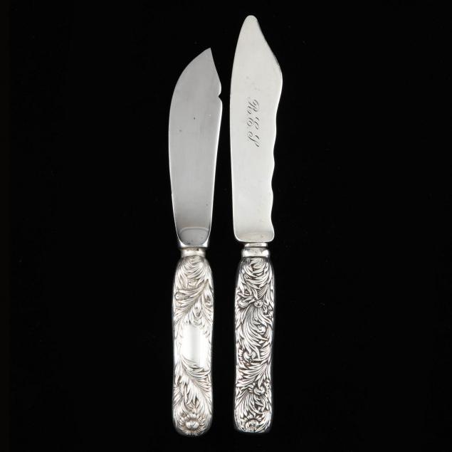 two-tiffany-co-chrysanthemum-sterling-silver-knives