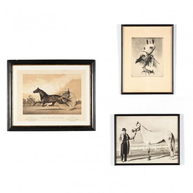 three-vintage-works-celebrating-famous-trotting-horses