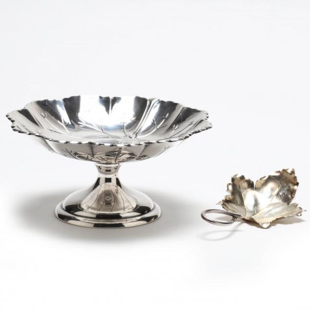 two-sterling-silver-leaf-motif-table-articles