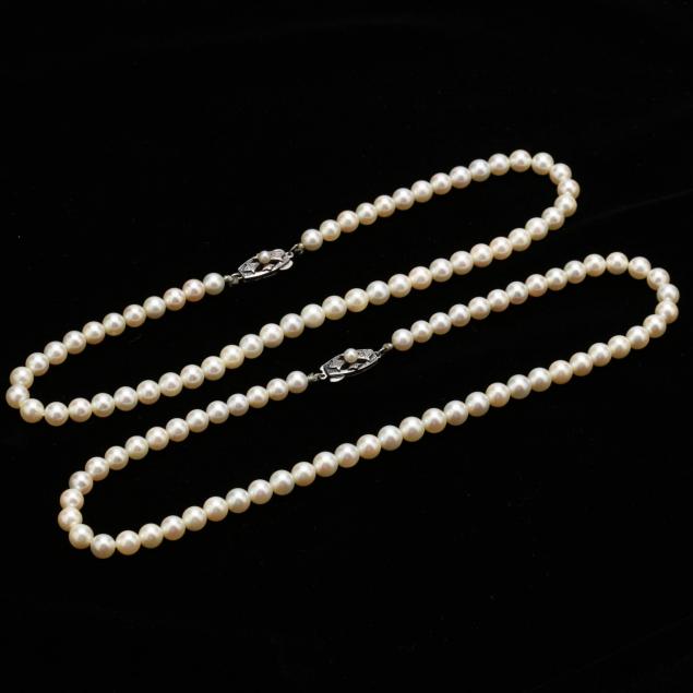 two-vintage-pearl-necklaces-mikimoto