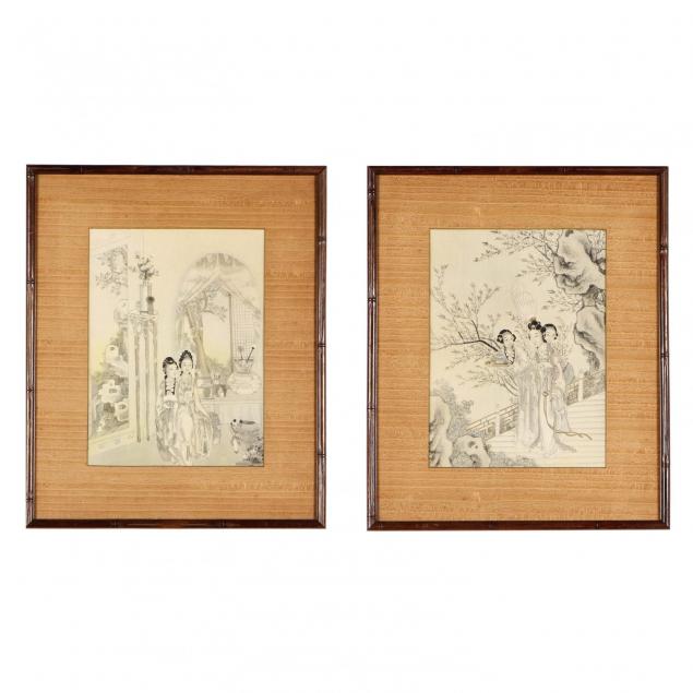 a-pair-of-chinese-paintings-of-noble-ladies