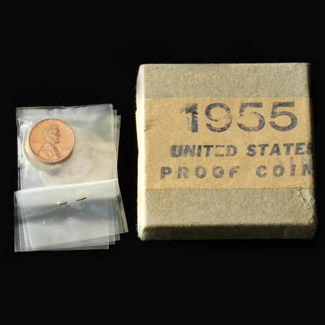 1955-u-s-mint-five-coin-proof-set-with-original-box