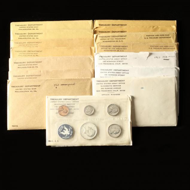 mixed-group-of-fifteen-early-to-mid-1960s-proof-and-uncirculated-sets