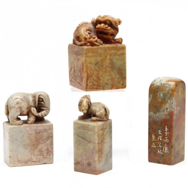 four-chinese-hard-stone-seals
