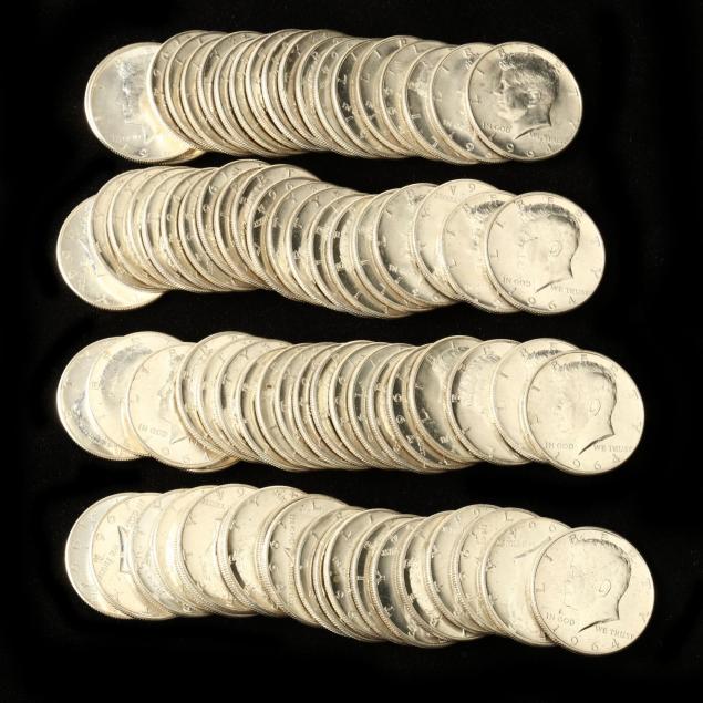 four-rolls-of-uncirculated-1964-kennedy-halves