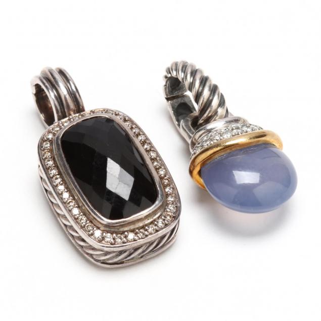 two-sterling-18kt-gold-and-gem-set-pendants-enhancers-david-yurman