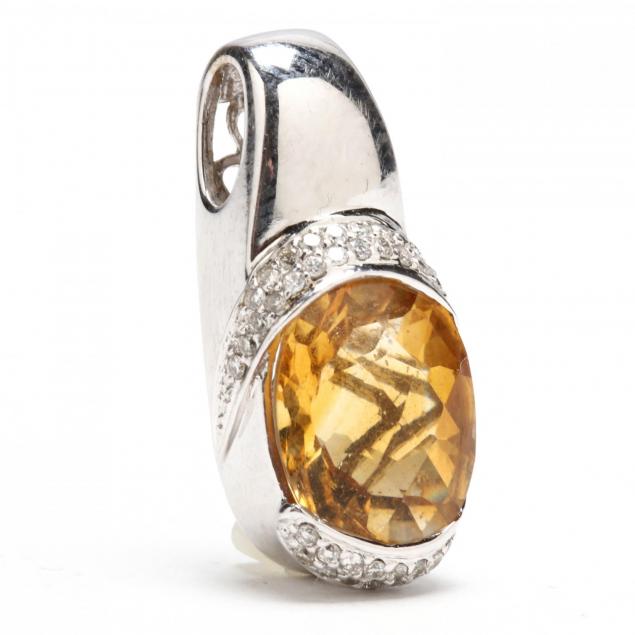 14kt-white-gold-citrine-and-diamond-pendant-enhancer-signed