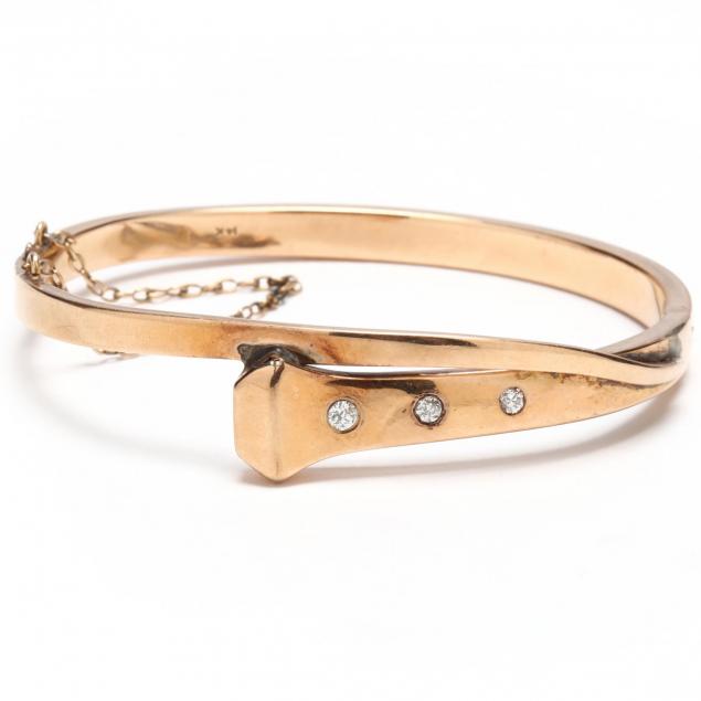 vintage-14kt-gold-and-diamond-bangle