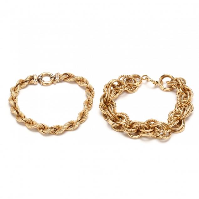 two-14kt-gold-bracelets