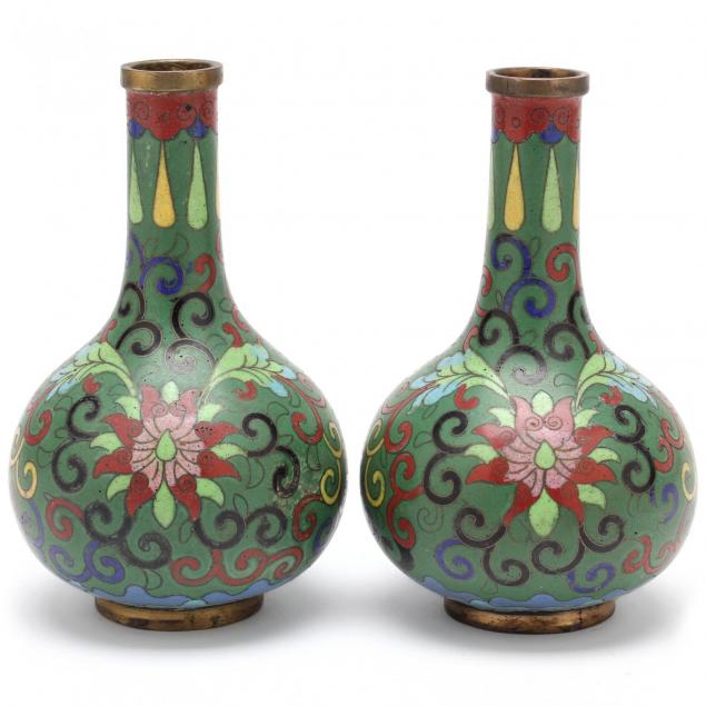 a-pair-of-chinese-green-ground-cloisonne-bud-vases