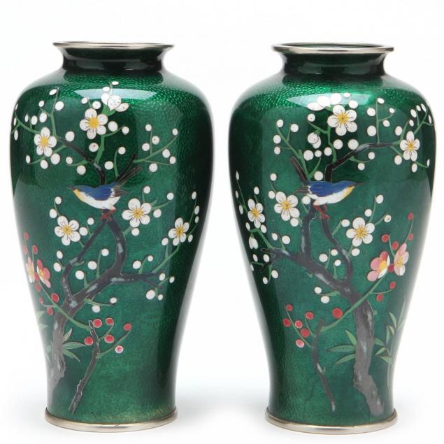 a-pair-of-japanese-ginbari-bird-and-flower-cloisonne-vases