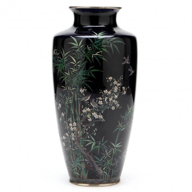 a-japanese-cloisonne-vase-with-bamboo-and-cherry-blossoms