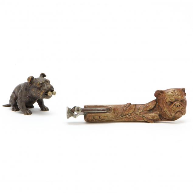 two-antique-bulldog-cigar-cutters