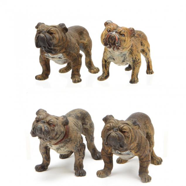 four-vintage-cold-painted-metal-bulldog-figures