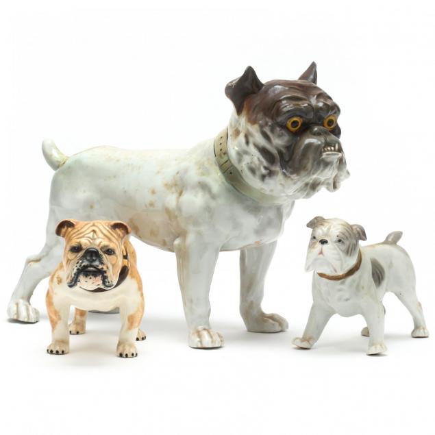 three-porcelain-bulldog-figurines