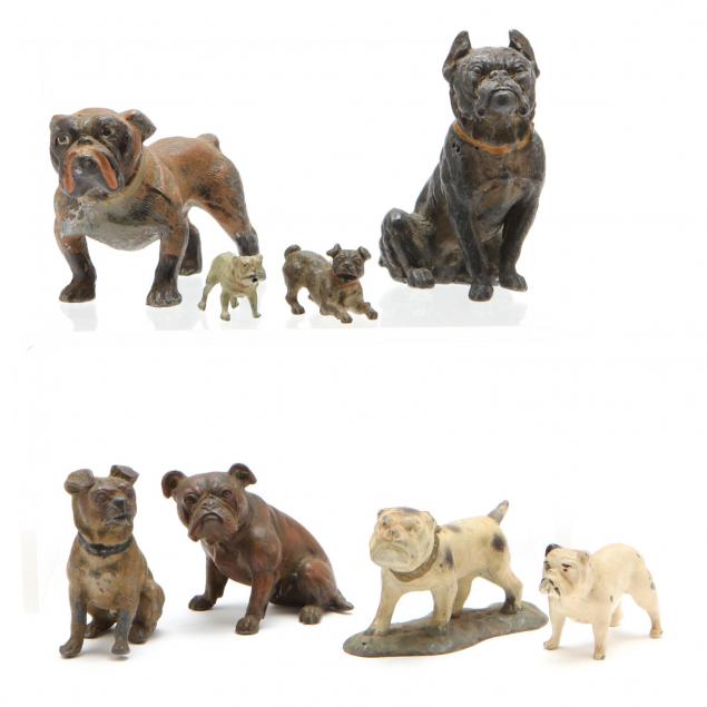 eight-vintage-cold-painted-metal-bulldog-figures