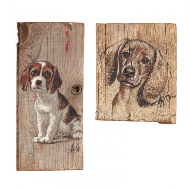 two-contemporary-portrait-paintings-of-beagle-puppies