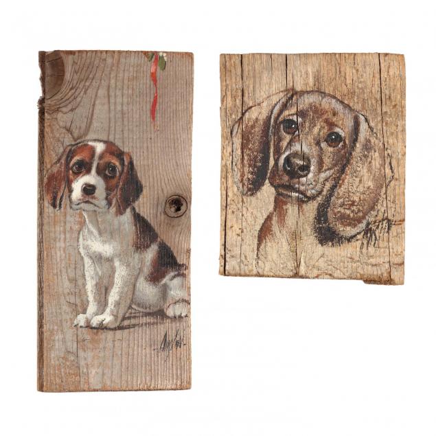 two-contemporary-portrait-paintings-of-beagle-puppies