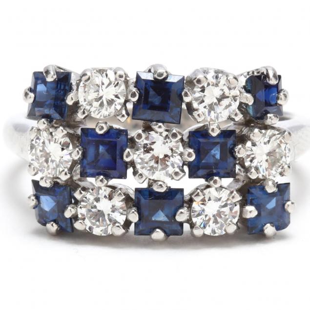 vintage-platinum-diamond-and-sapphire-ring