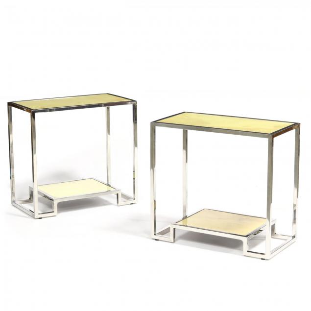 pair-of-modernist-vellum-and-steel-side-tables