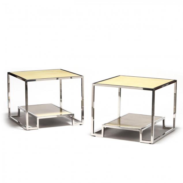 pair-of-modernist-vellum-and-steel-low-tables