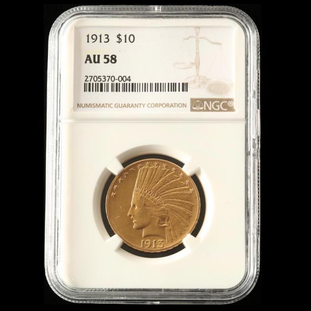 1913-10-gold-indian-head-eagle-ngc-au58