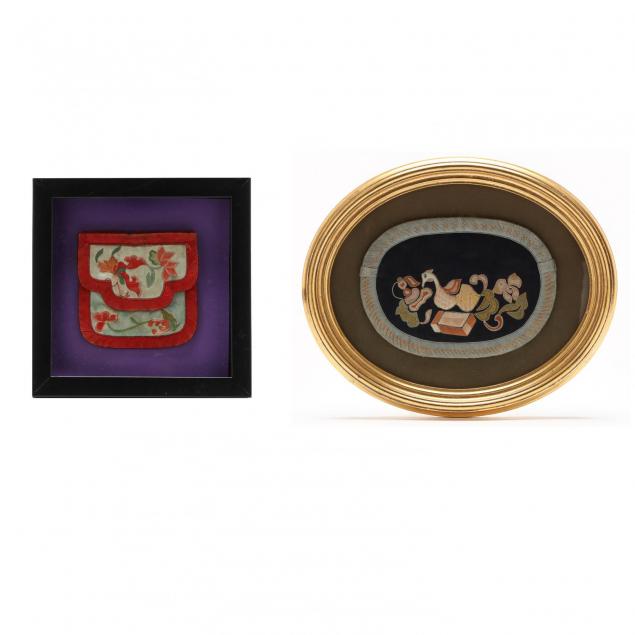 two-framed-asian-decorative-needlework-pieces