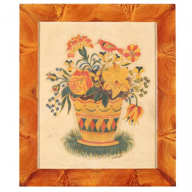 david-y-ellinger-pa-1913-2003-theorem-with-flowers-and-a-bird