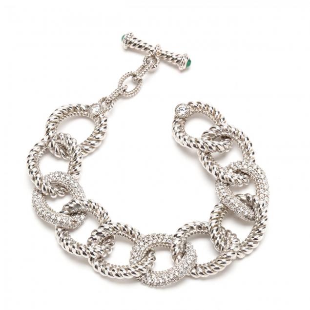 sterling-silver-ribbed-link-bracelet-judith-ripka