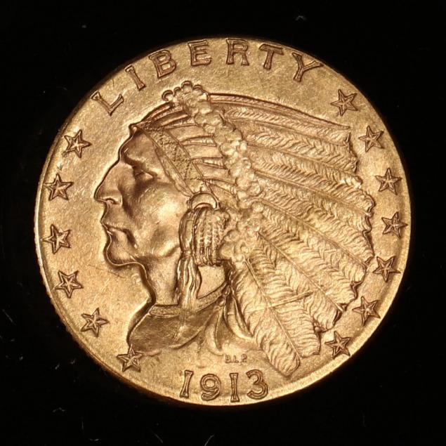 1913 2.50 Gold Indian Head Quarter Eagle (Lot 2024 The January Coin